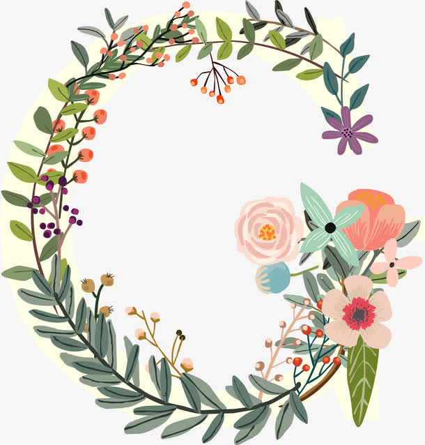 花朵字母G免抠