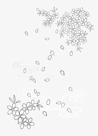 飘落的樱花免抠