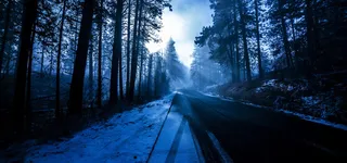 冬季雪路淘宝海报背景banner高清