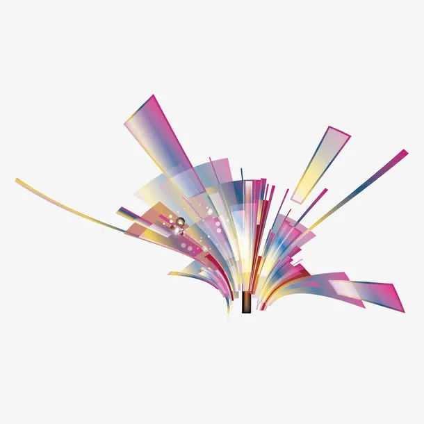 矢量彩色散射光照投射线条免抠