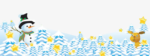 下雪雪地装饰边框免抠