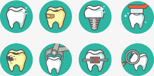 牙齿诊断图标免抠