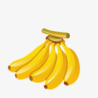 手绘黄色卡通一串香蕉免抠