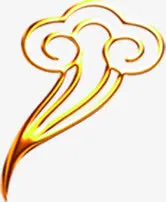金色立体祥云金属金秋免抠