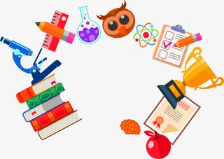 卡通书本奖杯学习用品装饰图案免抠