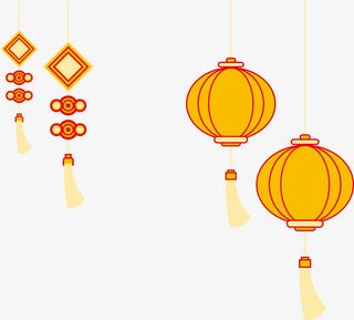 灯笼中国结卡通矢量图免抠