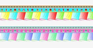 彩色藏式花边图形免抠