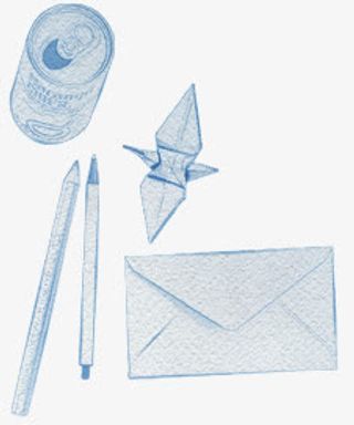 简笔铅笔信封素材免抠