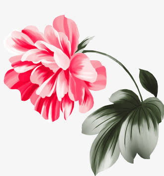 水墨画花免抠