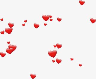 红色艺术漂浮爱心素材下载免抠