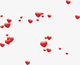 红色艺术漂浮爱心素材下载免抠