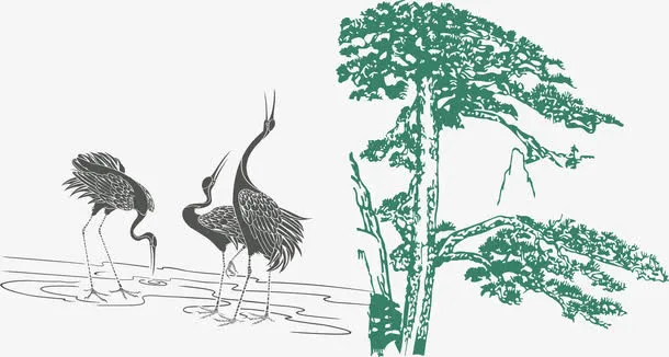 中国古风松树免抠