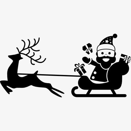 圣诞老人坐在他的雪橇图标免抠