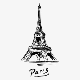 艾菲尔铁塔复杂线条手绘免抠