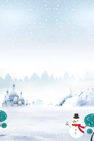 立冬传统清新可爱卡通雪地高清