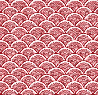 春节红色祥云花纹底纹免抠