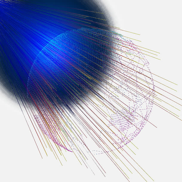 蓝色科技光效发射效果免抠
