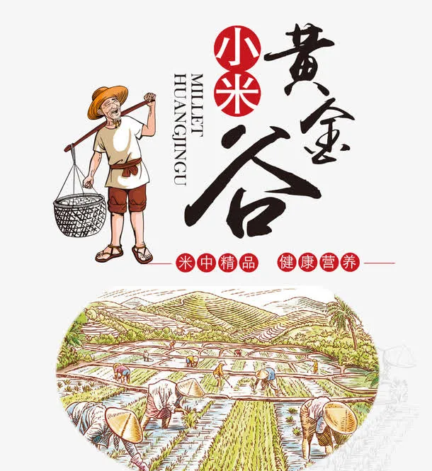 小米广告粮食海报免抠
