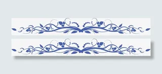 蓝色花纹边框免抠