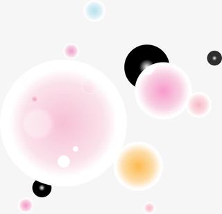 彩色泡泡漂浮免抠
