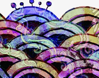 手绘水彩花纹云纹免抠