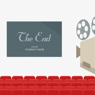 放映厅电影片尾插画矢量素材免抠