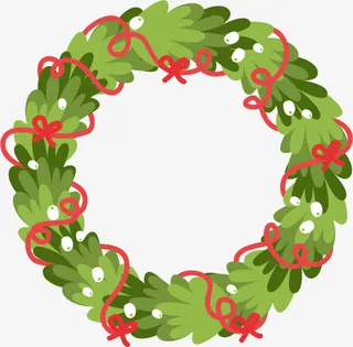 矢量圣诞花环免抠