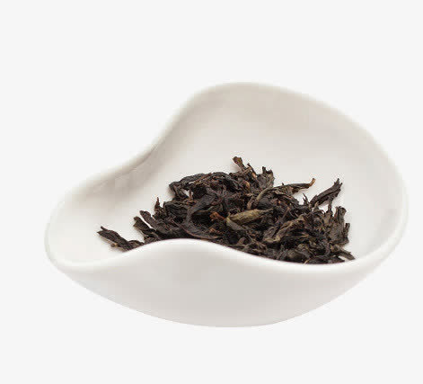 白色瓷盘中的茶叶免抠