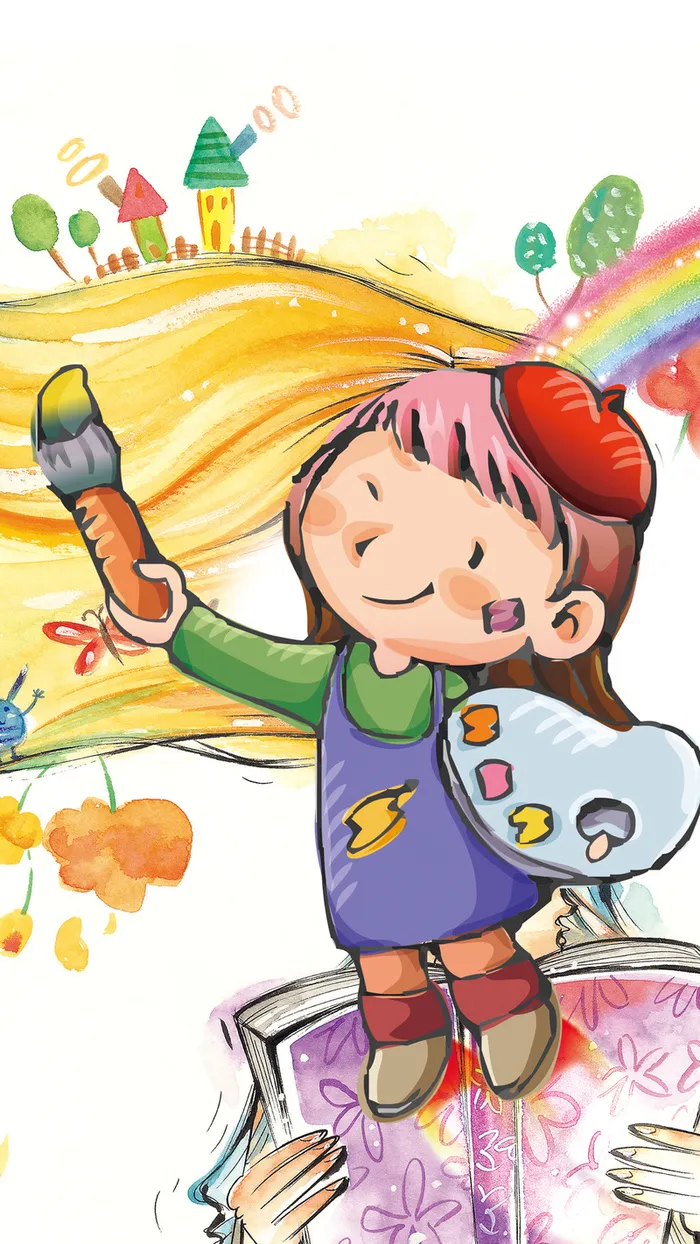 手绘卡通儿童H5背景高清