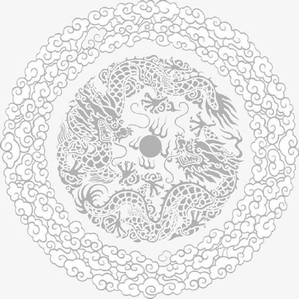 中华文化圆形边框PNG图片免抠