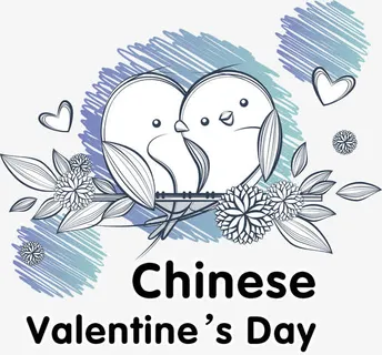 七夕节手绘喜鹊装饰图案免抠