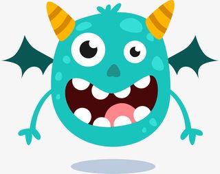 卡通小怪物装饰素材免抠