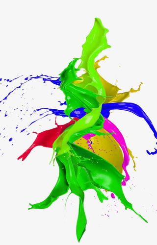 矢量彩色油漆泼墨效果设计元素免抠