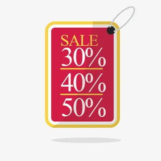 红色打折促销标签免抠