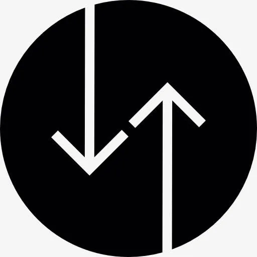 向上和向下箭头的圆形按钮图标免抠