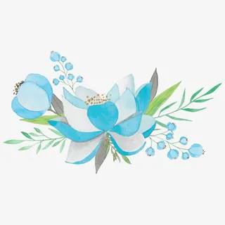 手绘卡通装饰花瓣花草装饰海报设免抠