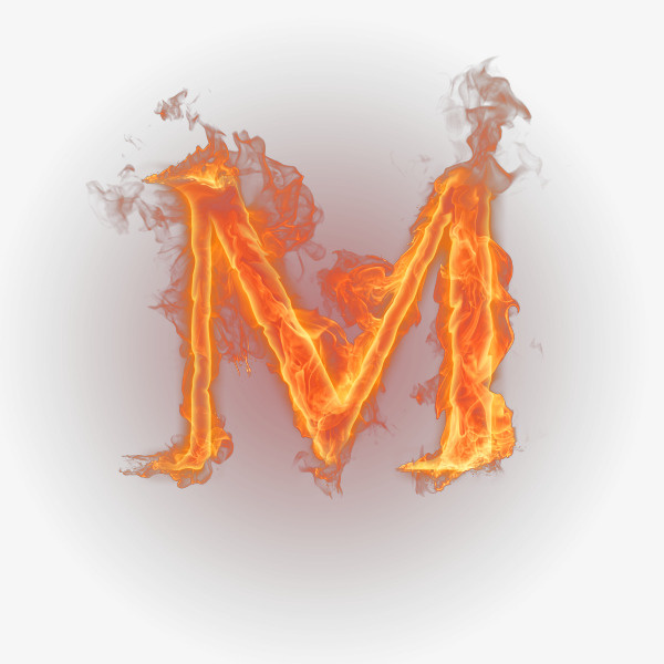 火焰效果字母M免抠