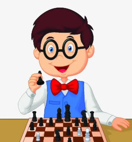 下棋的男孩免抠