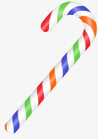 彩色拐杖糖果免抠