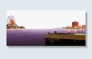 地产海报元素海上夜景免抠