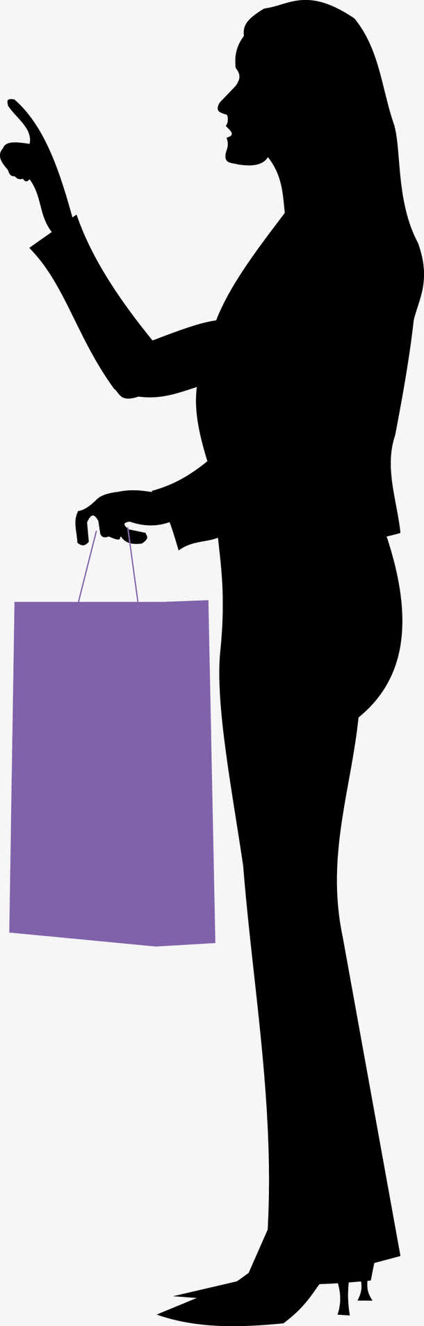 提着袋子的长发女人免抠