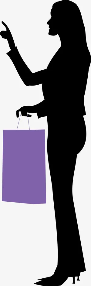 提着袋子的长发女人免抠