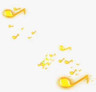 金色发光音符开业免抠