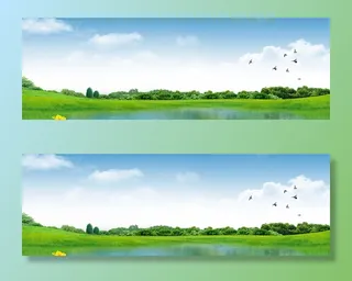 绿色大自然草坪海报banner高清摄影风景背景