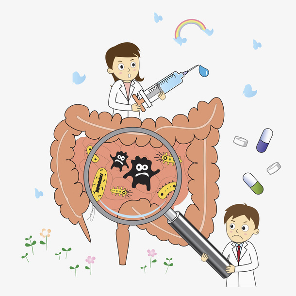 医生在清理肠道里的病毒免抠