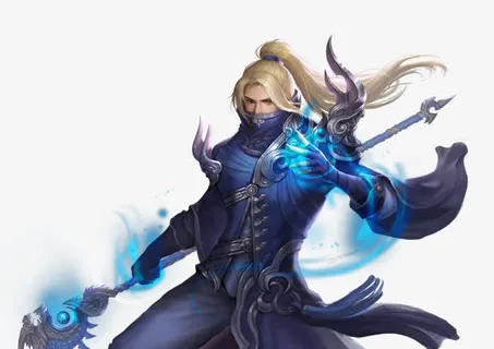 蓝色光效黑色盔甲人物免抠