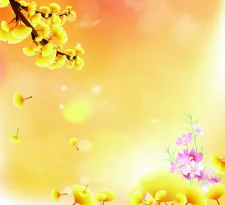 鲜花落叶梦幻背景