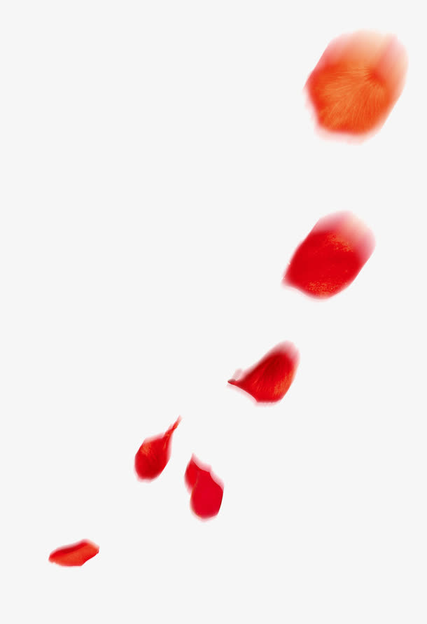 红色漂浮花瓣免抠
