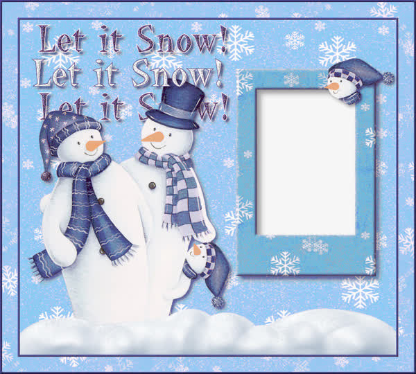 手绘雪人贺卡免抠
