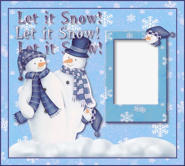 手绘雪人贺卡免抠